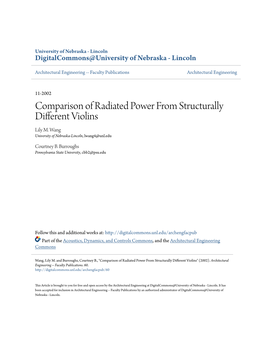 Comparison of Radiated Power from Structurally Different Violins Lily M