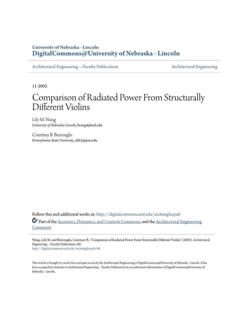 Comparison of Radiated Power from Structurally Different Violins Lily M