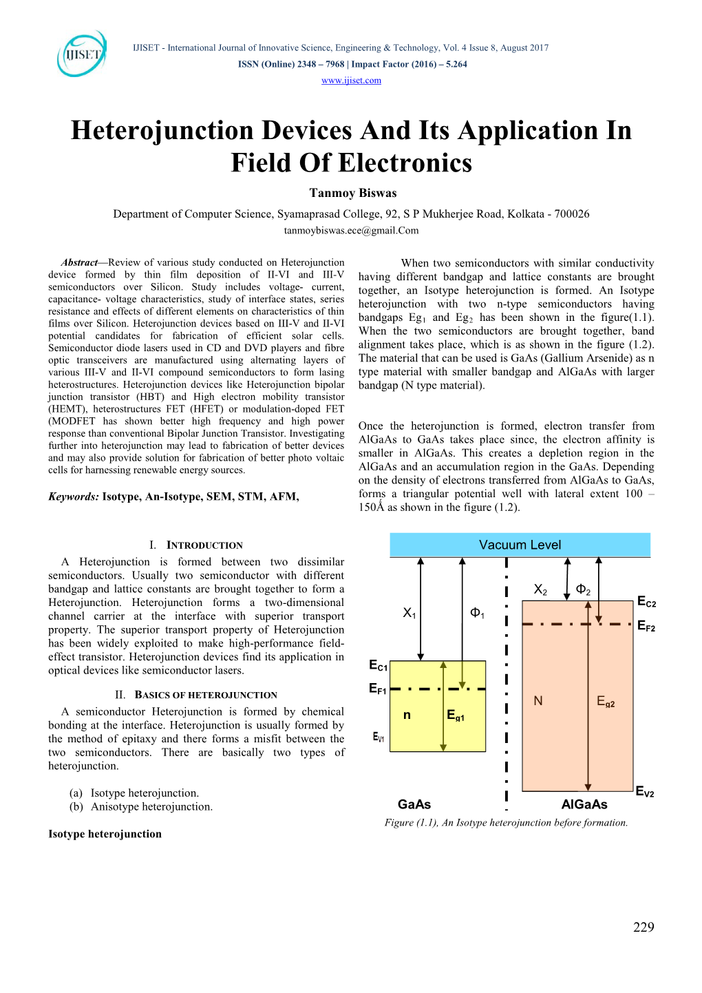 Heterojunction Devices and Its Application in Field of Electronics