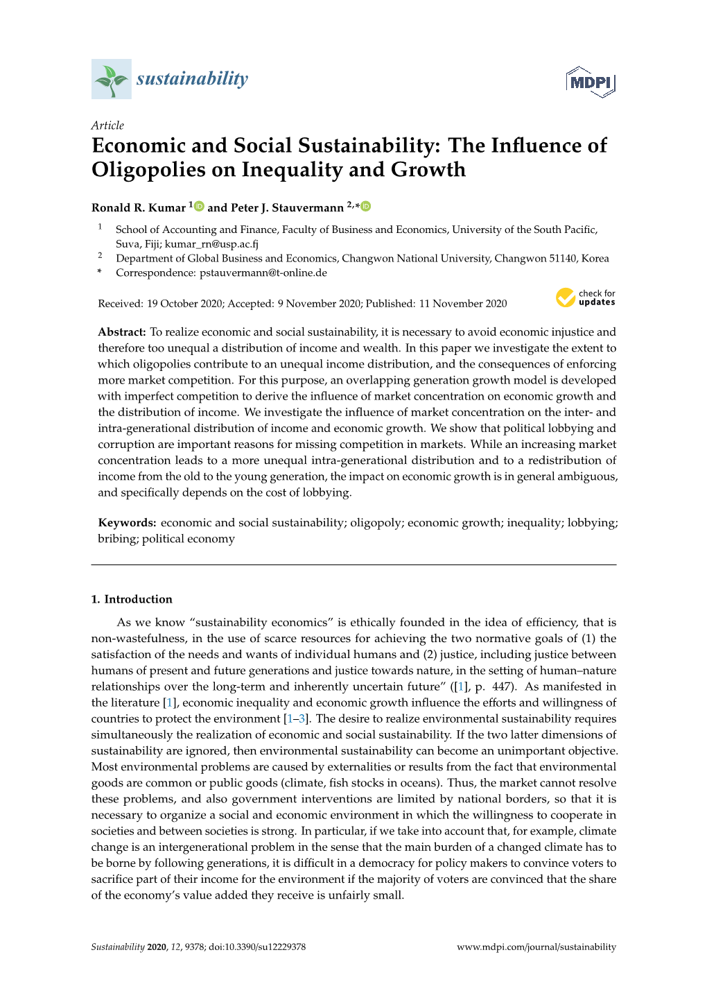 The Influence of Oligopolies on Inequality and Growth