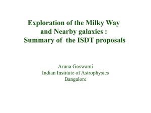 Exploration of the Milky Way and Nearby Galaxies : Summary of the ISDT Proposals