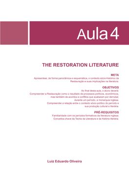 The Restoration Literature
