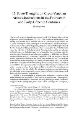 15. Some Thoughts on Greco-Venetian Artistic Interactions in the Fourteenth and Early-Fifteenth Centuries