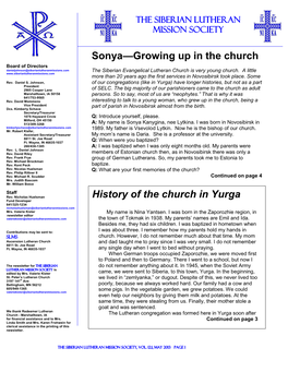 Sonya—Growing up in the Church History of the Church in Yurga