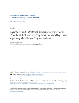 Synthesis and Interfacial Behavior of Functional Amphiphilic Graft Copolymers Prepared by Ring-Opening Metathesis Polymerization