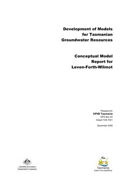 Development of Models for Tasmanian Groundwater Resources