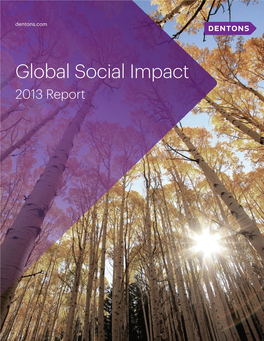 Global Social Impact 2013 Report a Note from Our Global CEO and Global Chair
