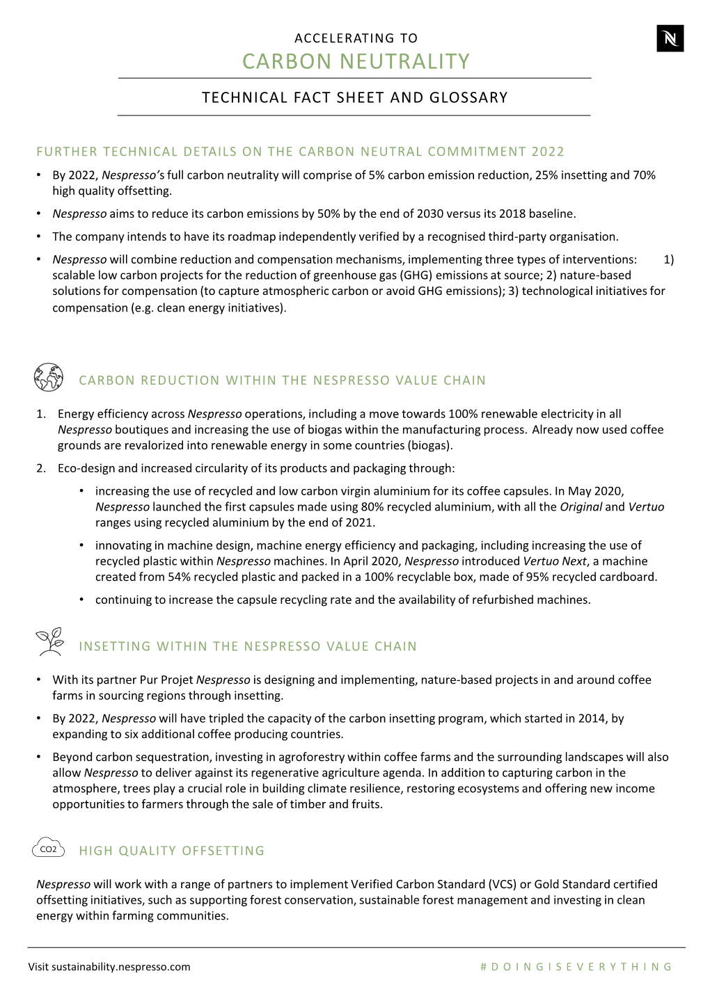 Carbon Neutrality Technical Fact Sheet and Glossary