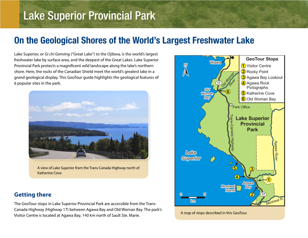 Lake Superior Provincial Park: on the Geological Shores of the World's