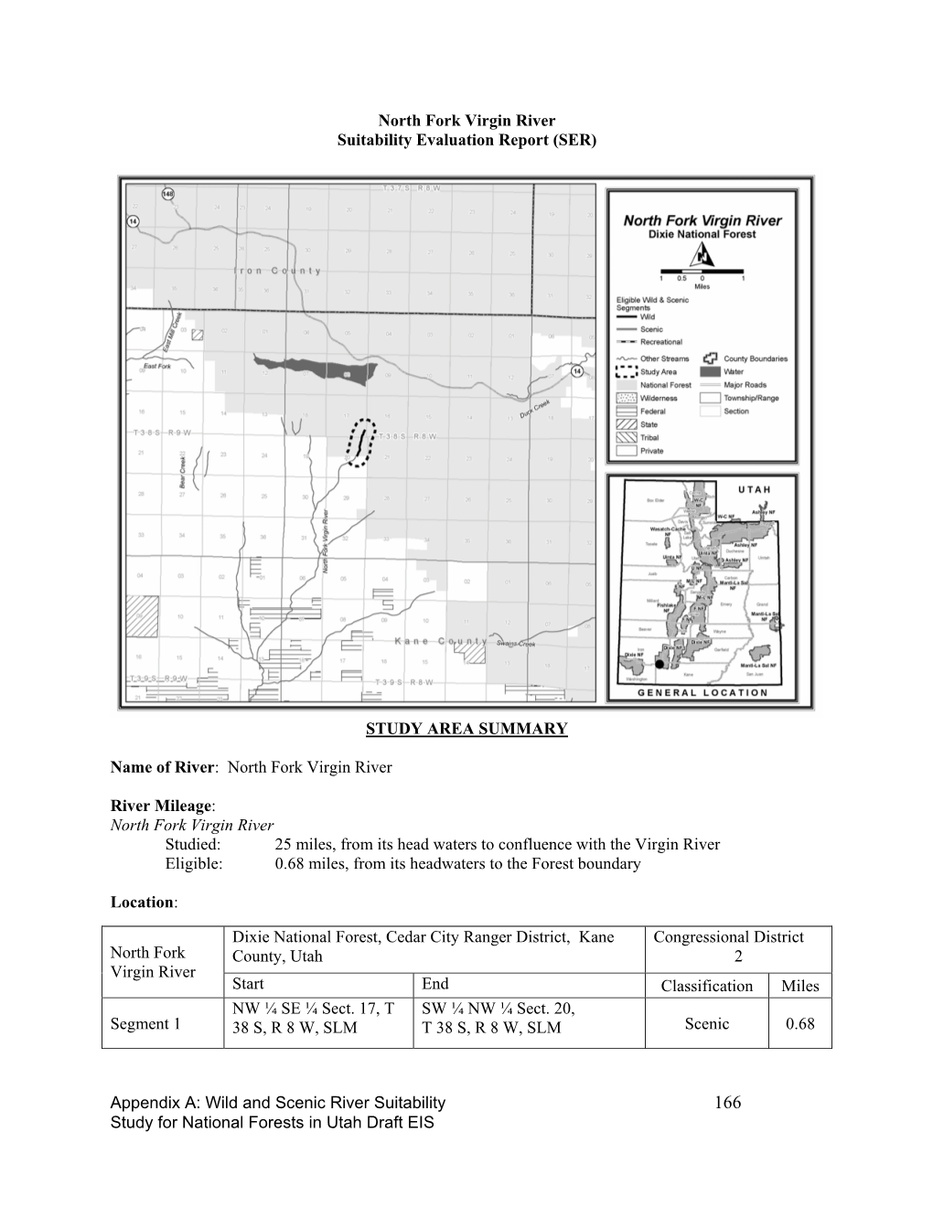 North Fork Virgin River Suitability Evaluation Report (SER)