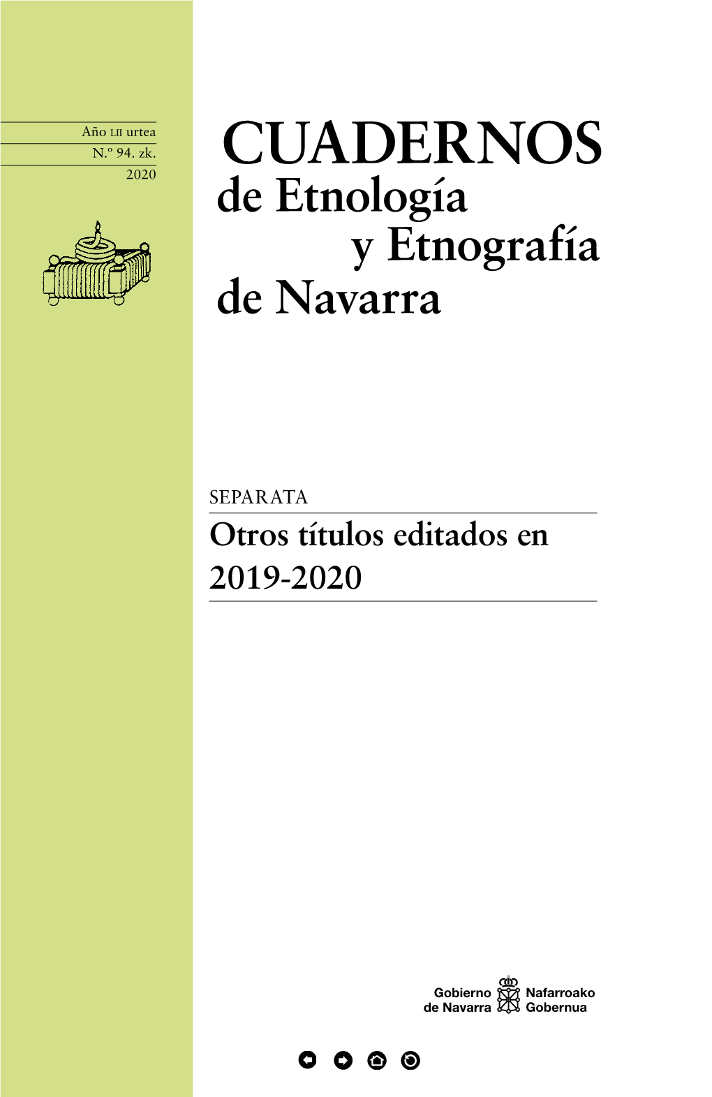 Cuadernos 2020 De Etnología Y Etnografía De Navarra