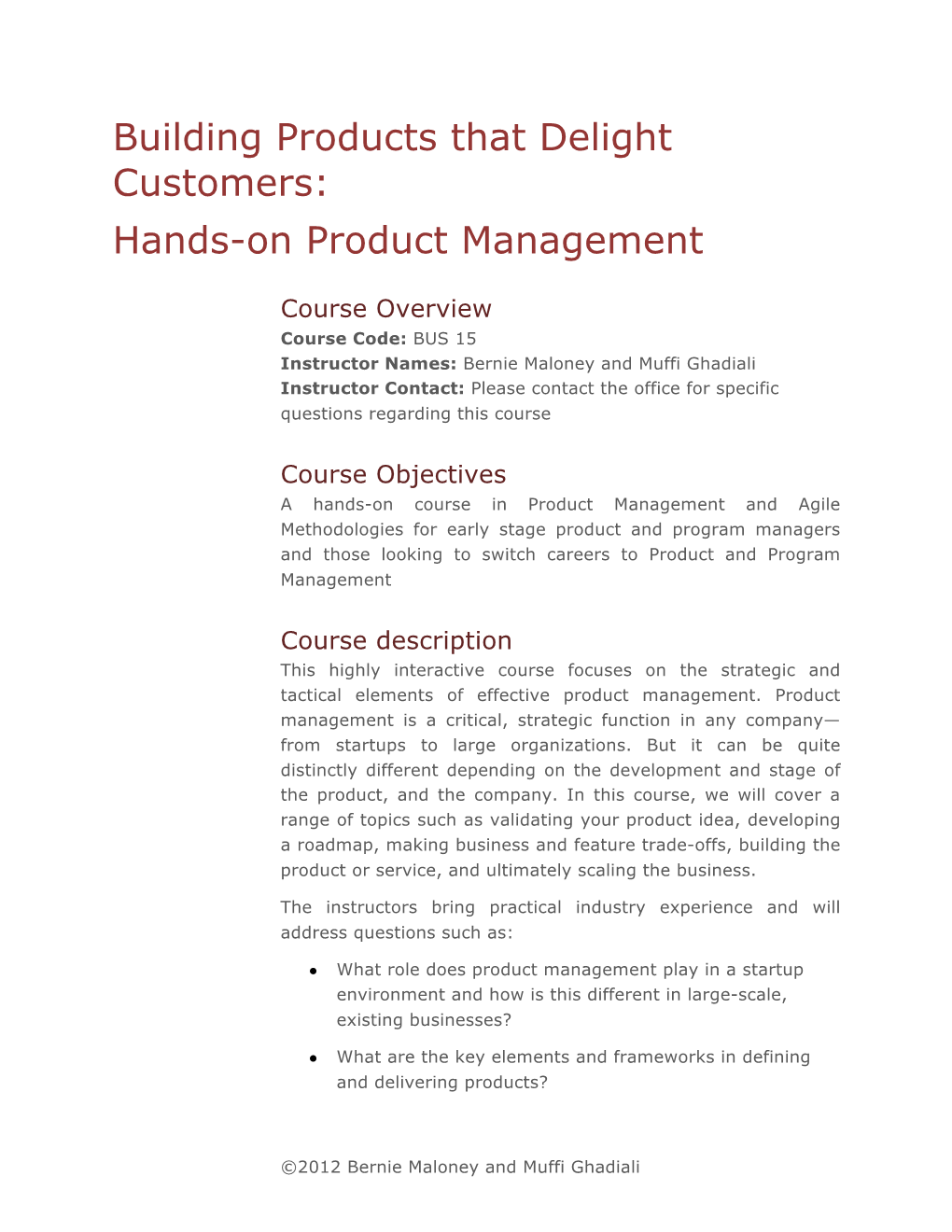 Hands-On Product Management