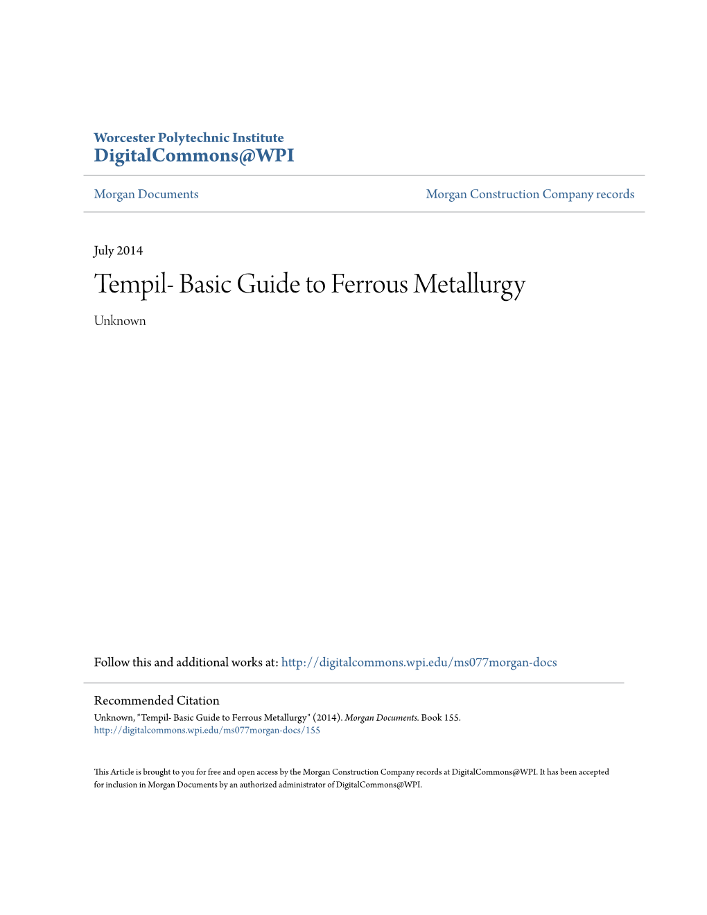 Tempil- Basic Guide to Ferrous Metallurgy Unknown