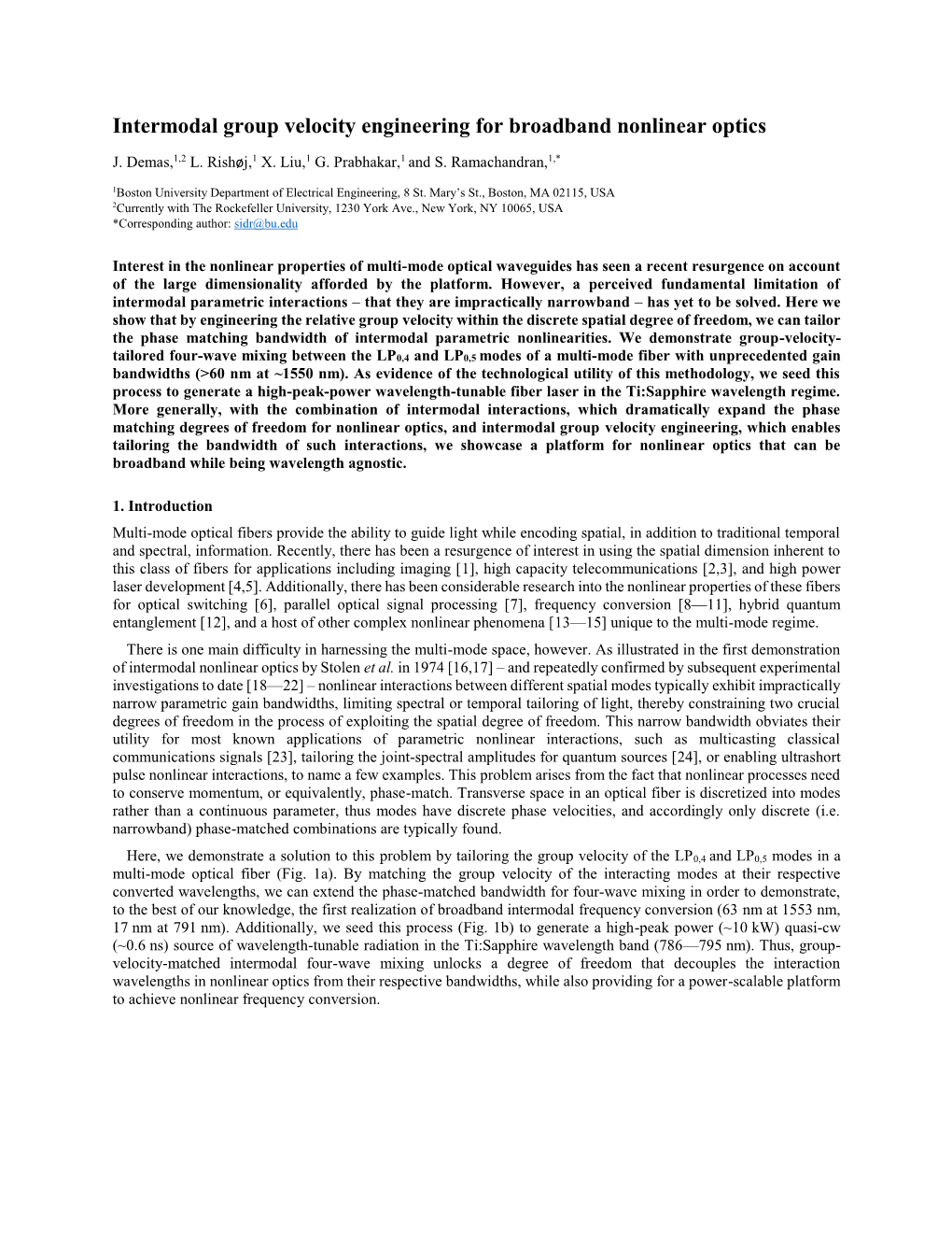 Intermodal Group Velocity Engineering for Broadband Nonlinear Optics