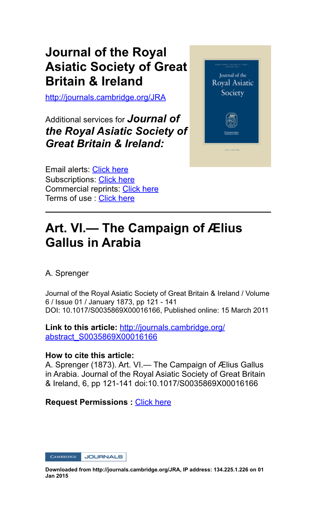 Art. VI.— the Campaign of Ælius Gallus in Arabia