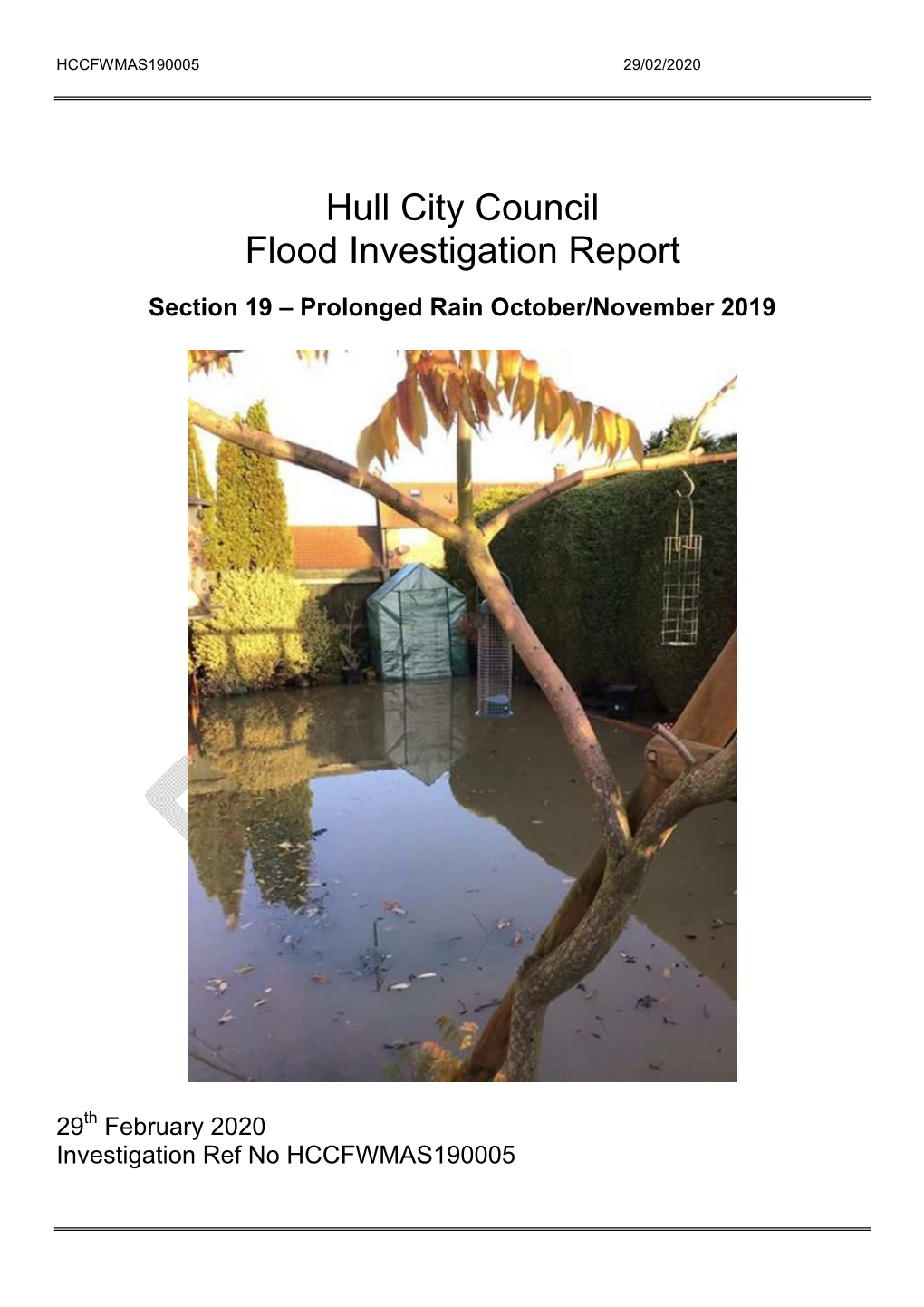 Hull City Council Flood Investigation Report