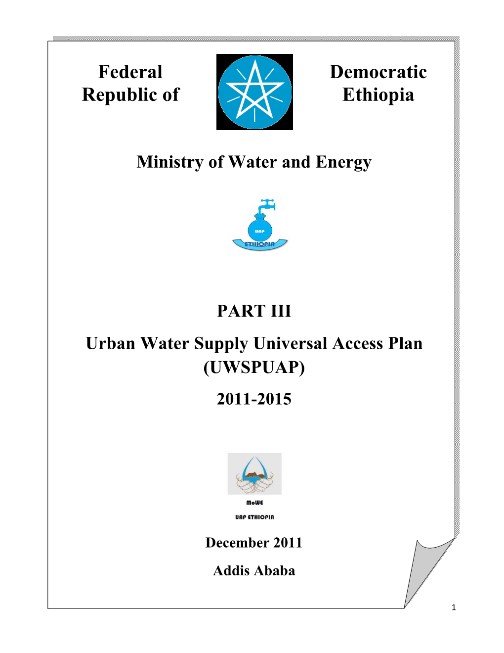 Urban Water Supply Universal Access Plan.Pdf