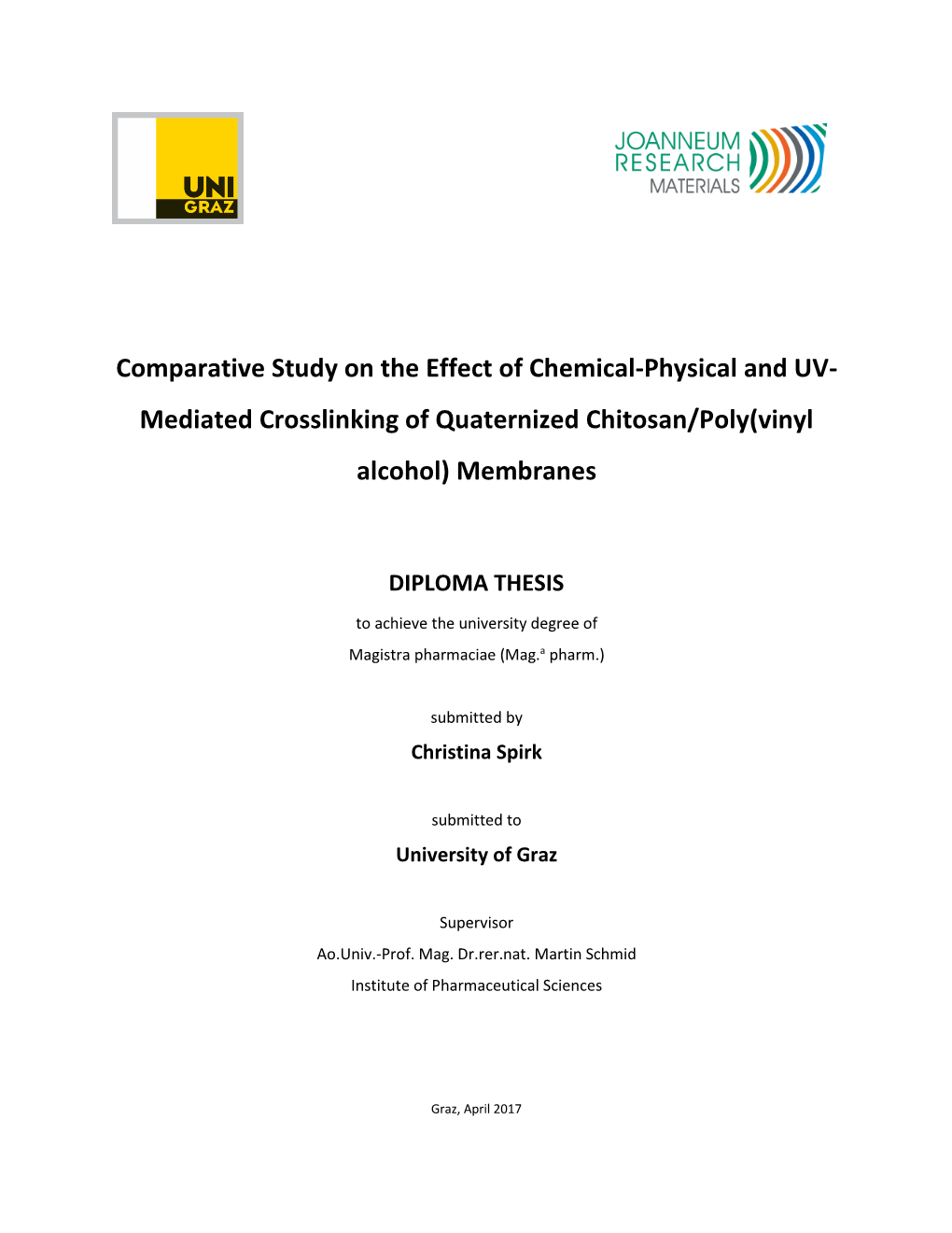 Mediated Crosslinking of Quaternized Chitosan/Poly(Vinyl Alcohol) Membranes