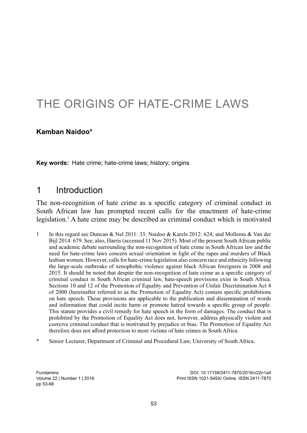 1The Origins of Hate-Crime Laws