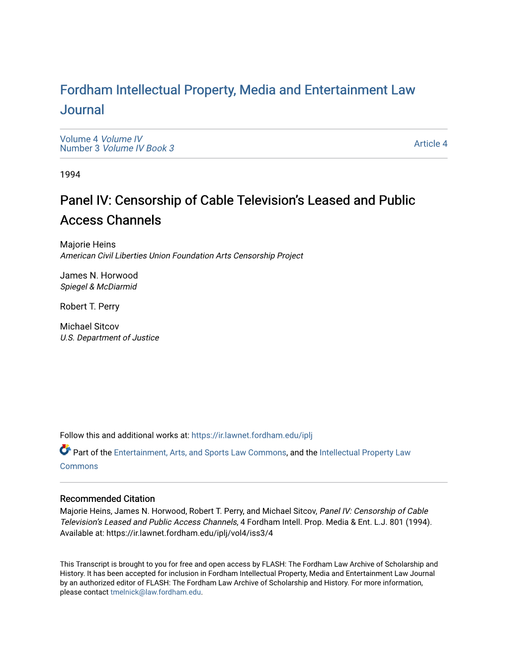 Censorship of Cable Television's Leased and Public Access Channels