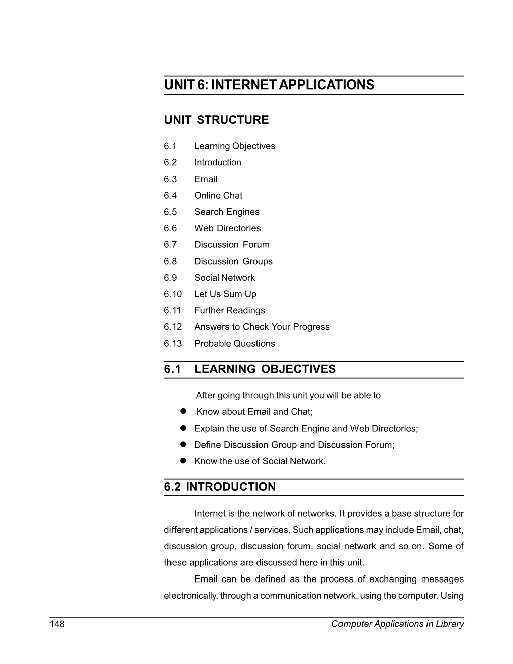 Unit 6: Internet Applications