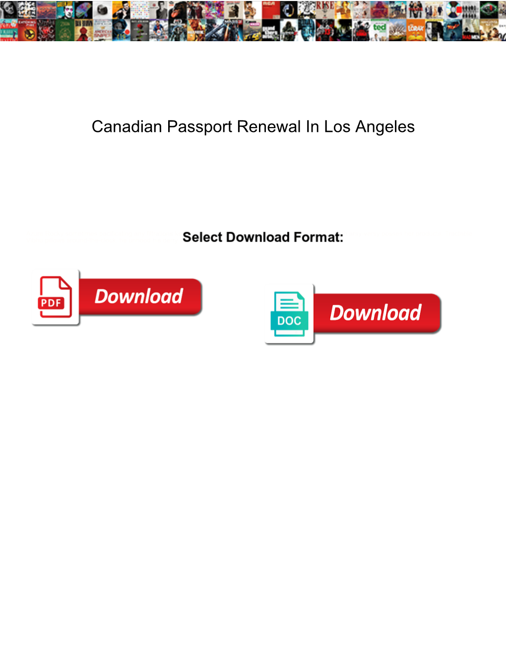 Canadian Passport Renewal in Los Angeles
