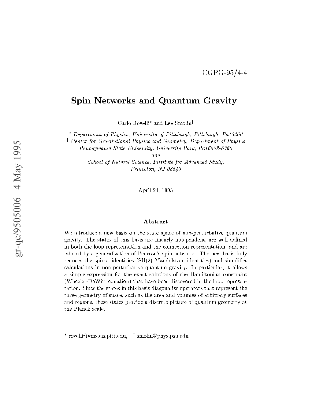 Spin Networks and Quantum Gravity