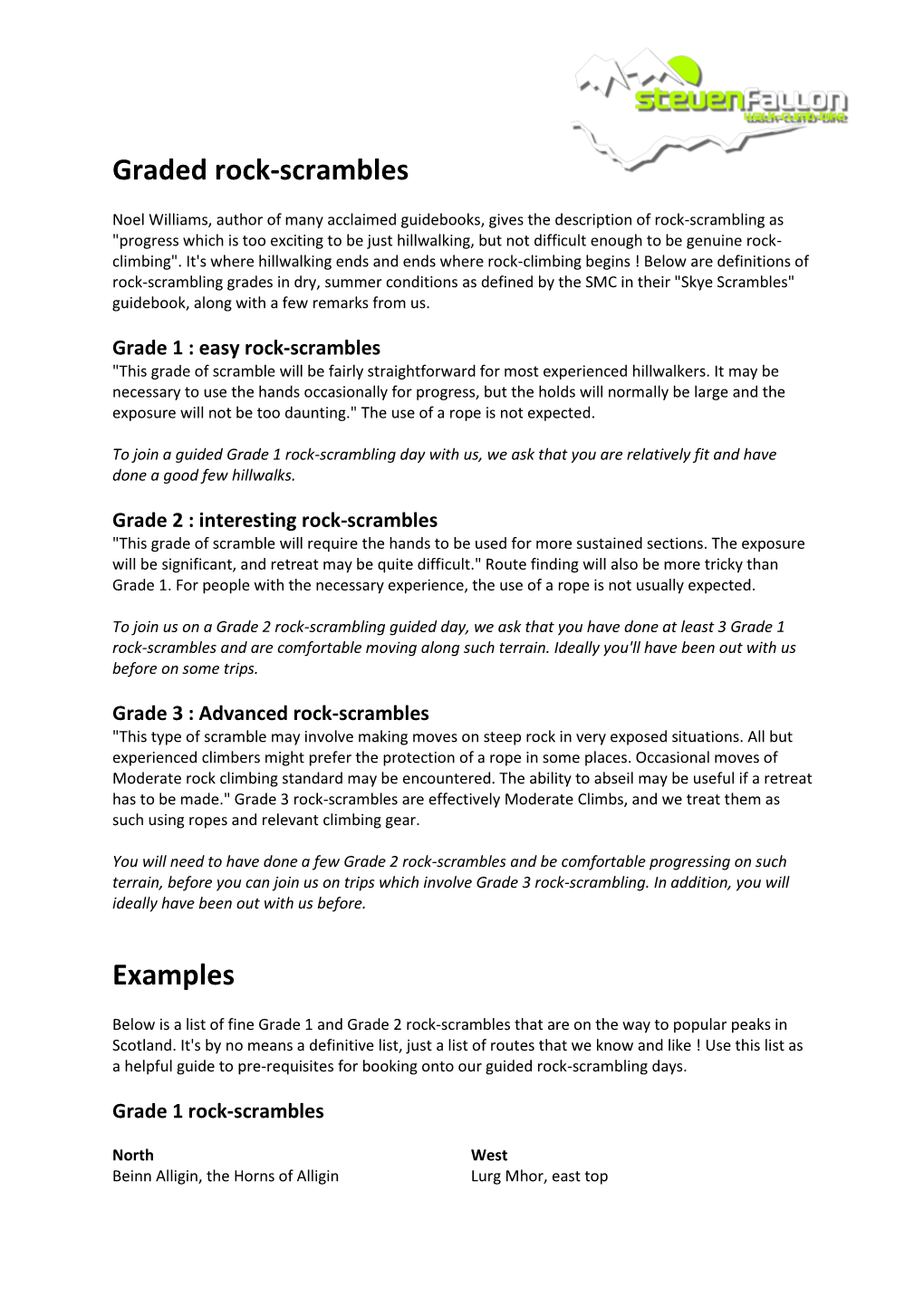 Graded Rock-Scrambles Examples