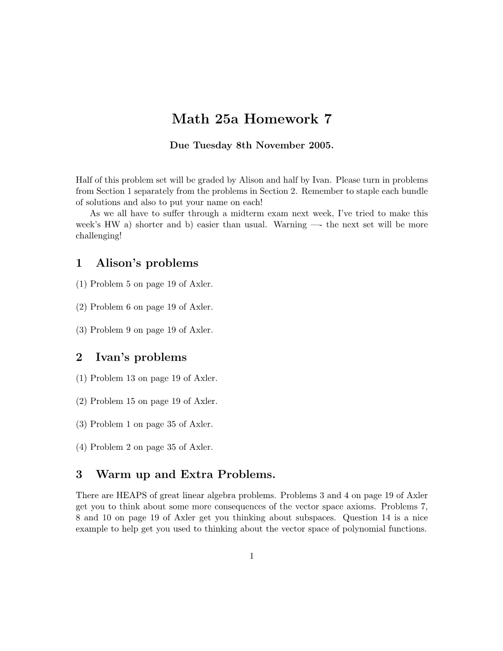 Math 25A Homework 7