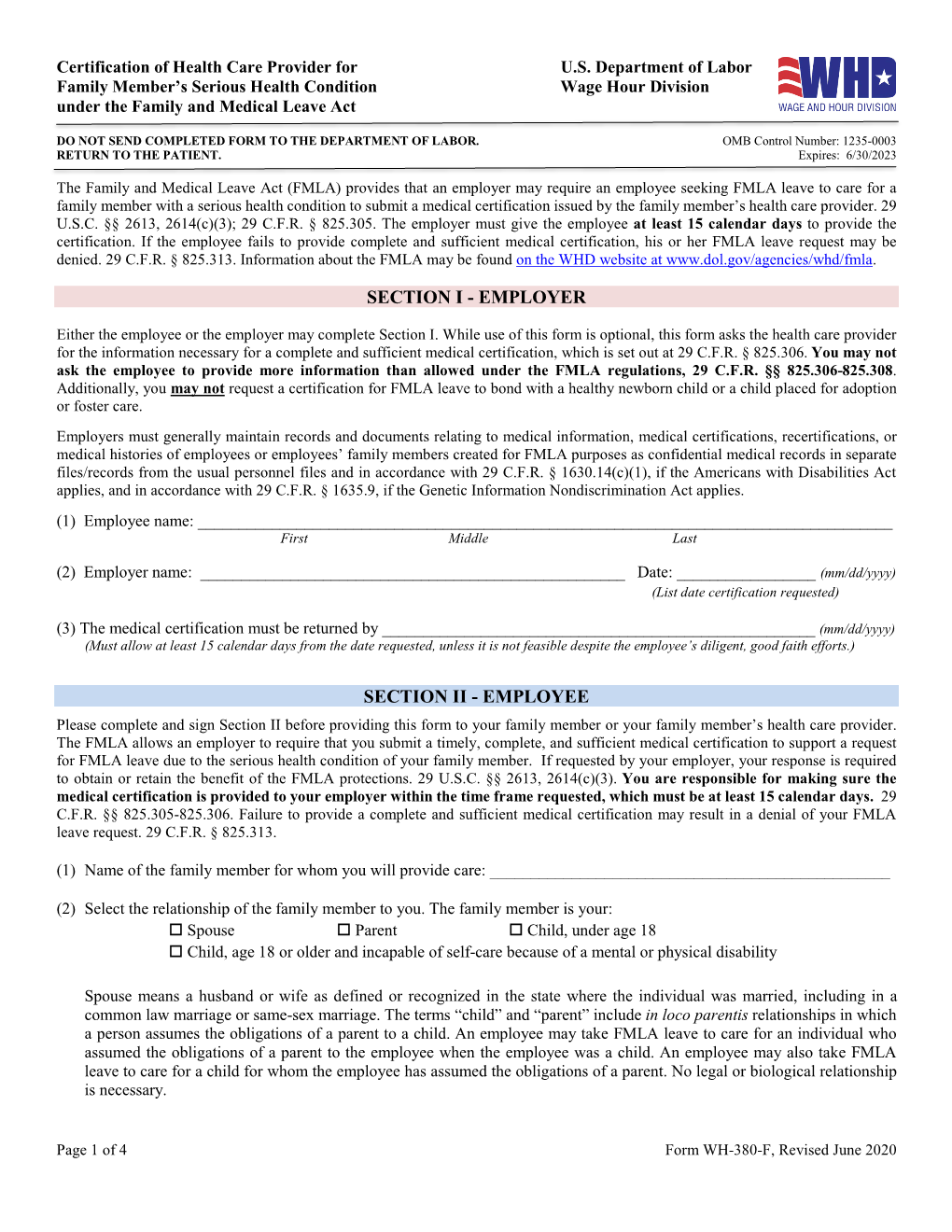 WH-380-F, Revised June 2020 Employee Name: ______