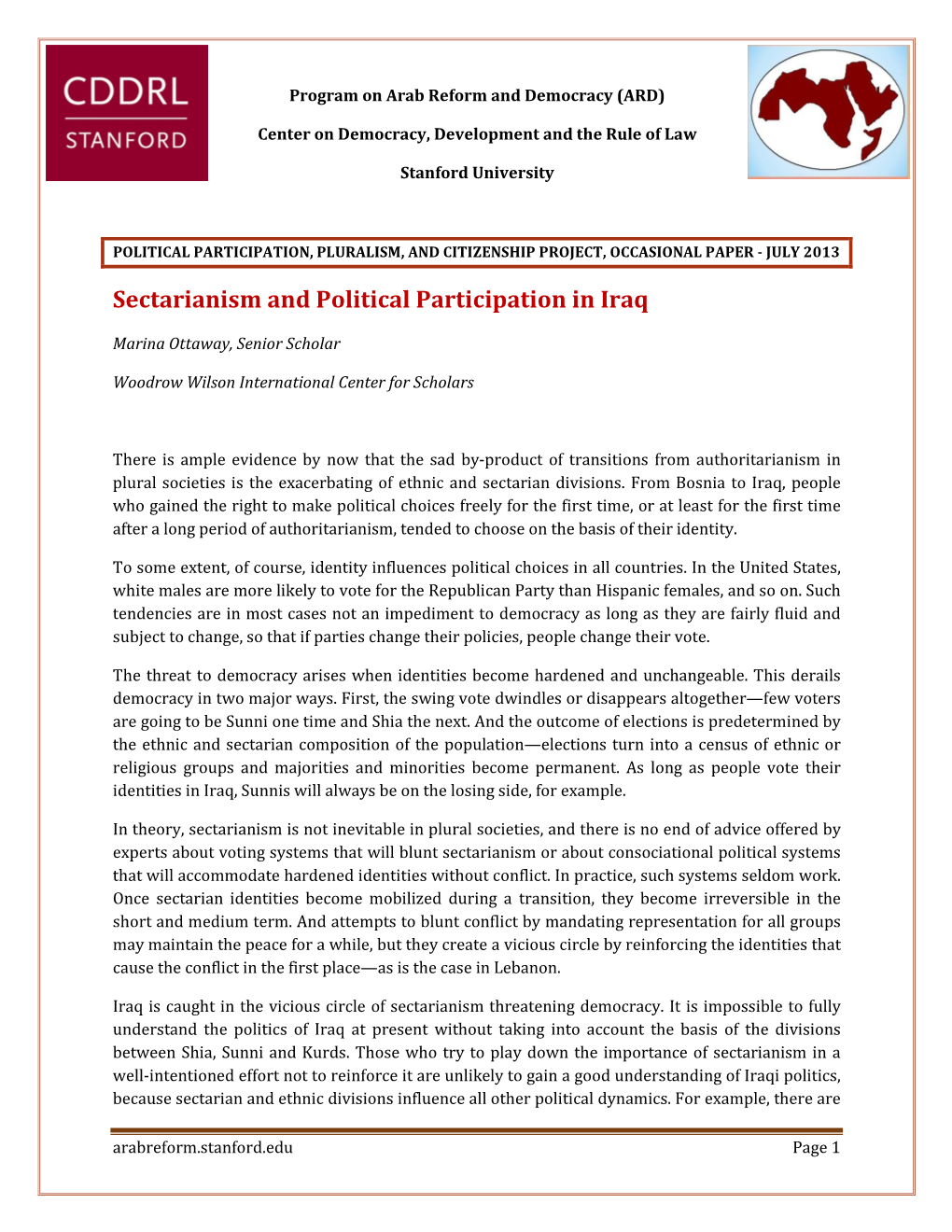 Sectarianism and Political Participation in Iraq