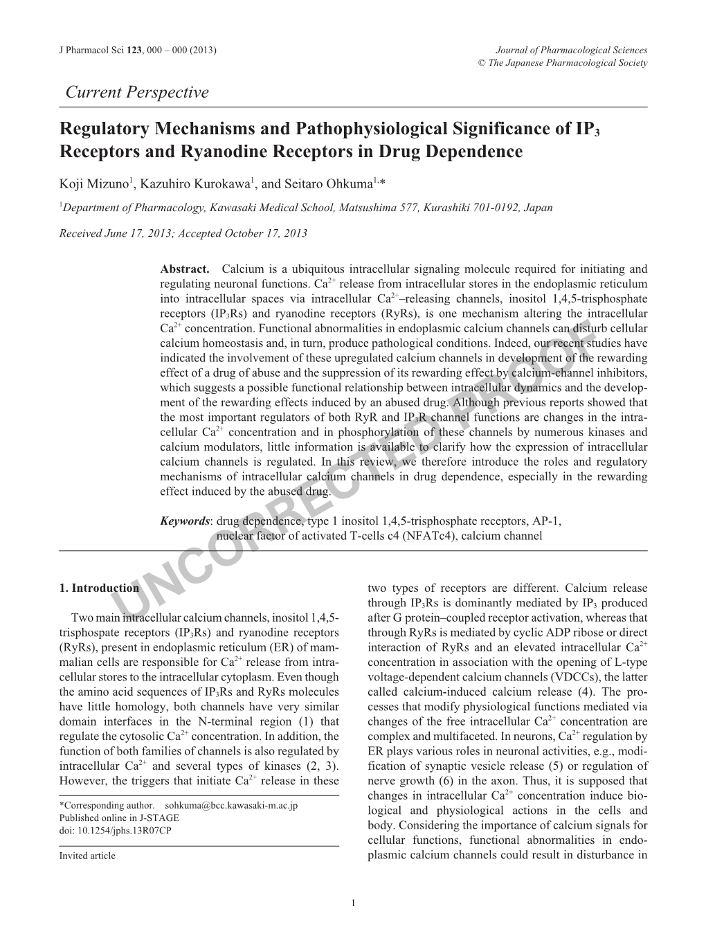 Regulatory Mechanisms and Pathophysiological Significance of IP3 Receptors and Ryanodine Receptors in Drug Dependence