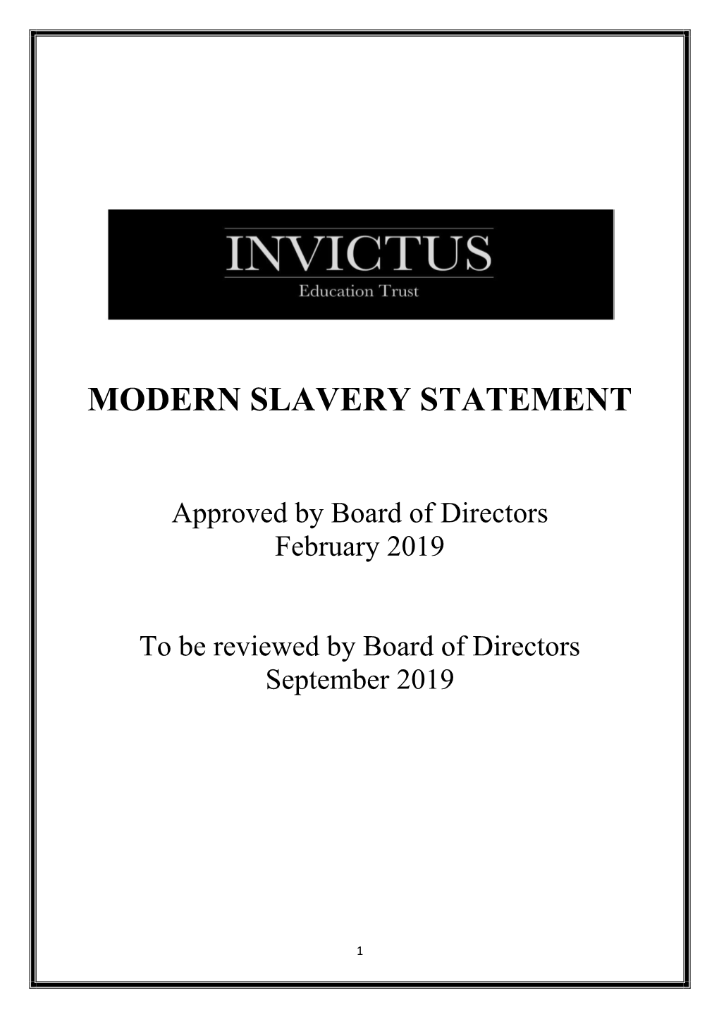 Modern Slavery Statement