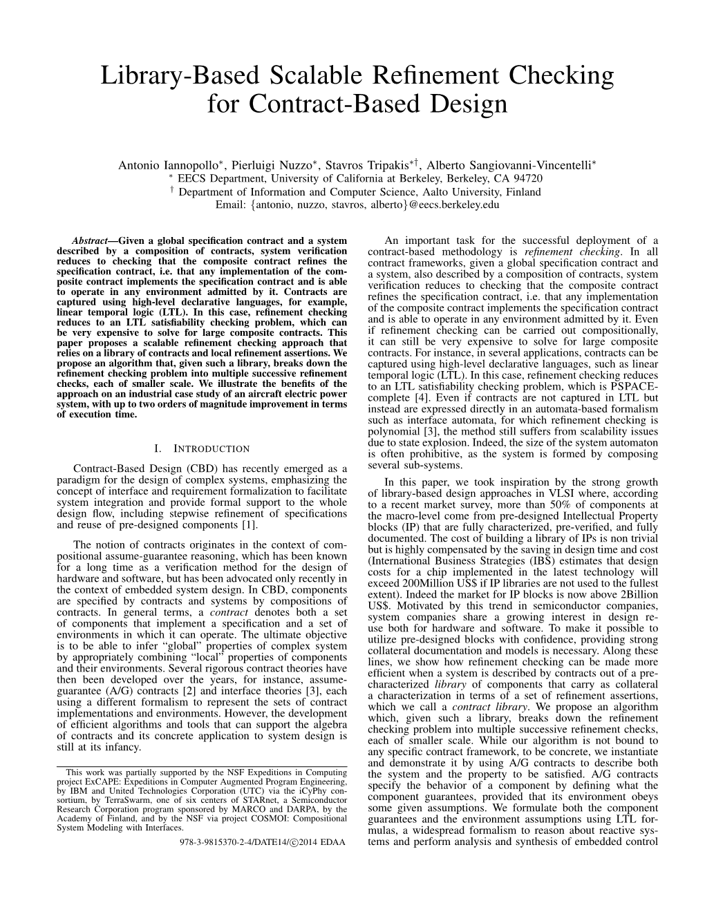 Library-Based Scalable Refinement Checking for Contract-Based Design