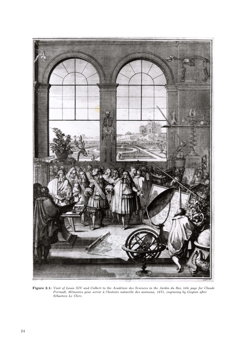 Visit of Louis XIV and Colbert to the Académie Des Sciences in The