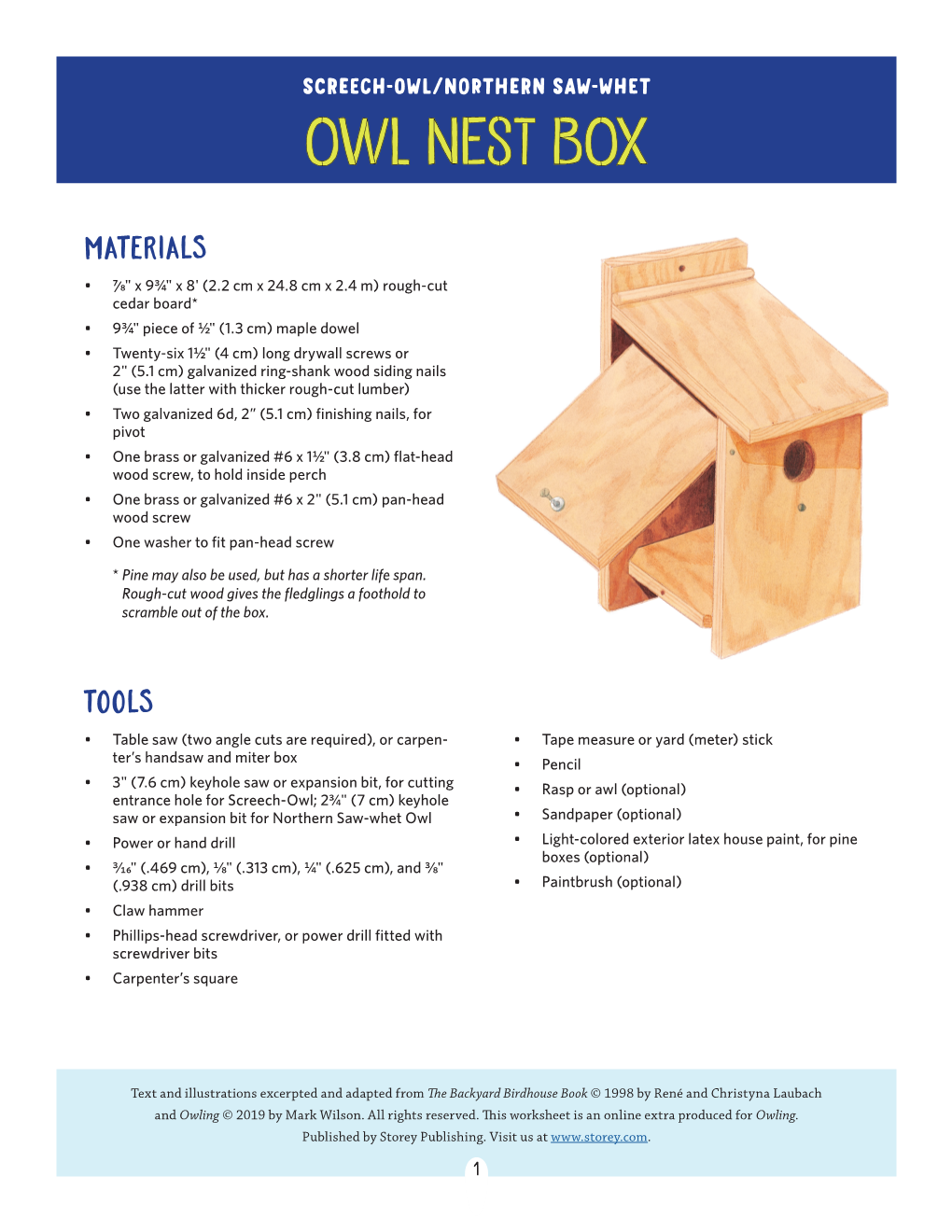 Owl Nest Box