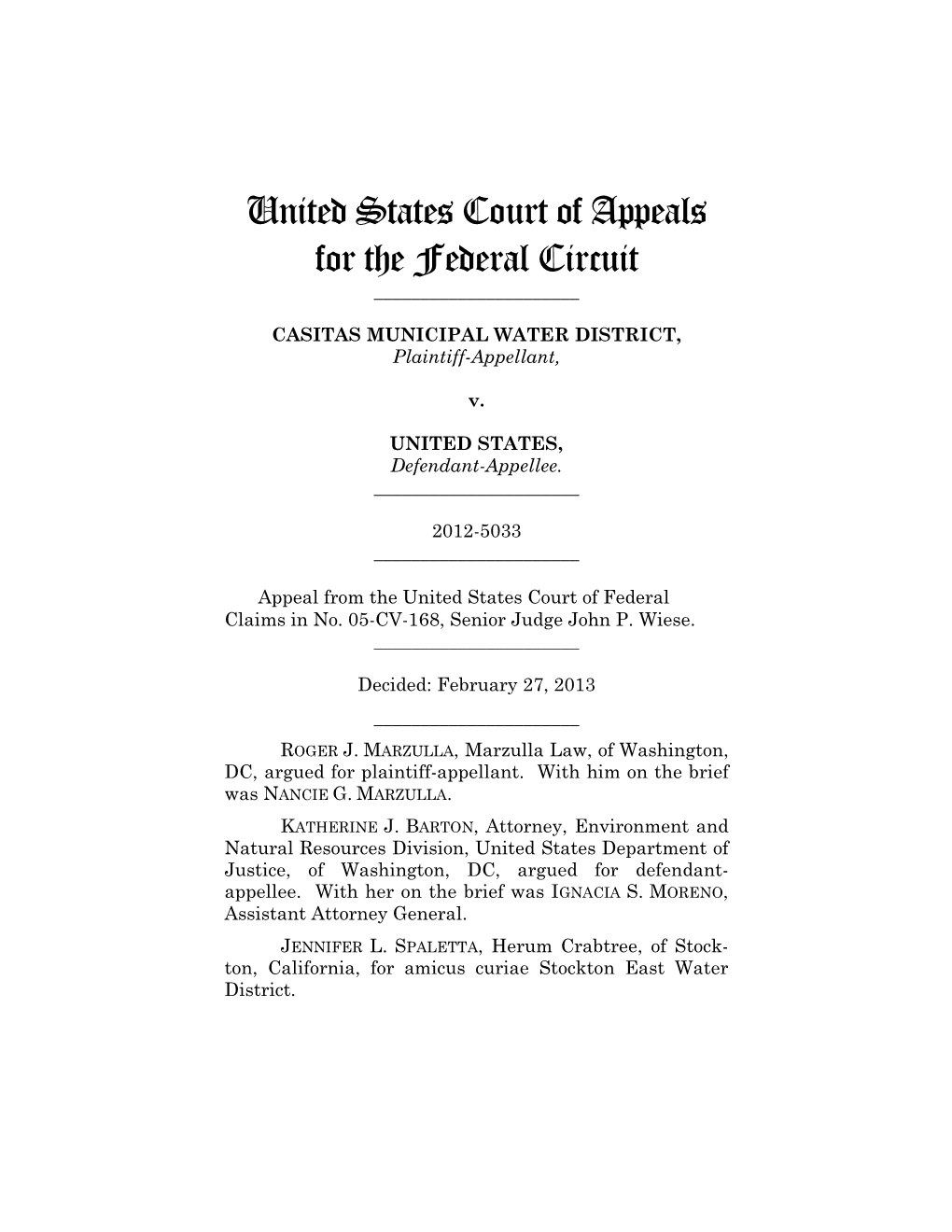 United States Court of Appeals for the Federal Circuit ______