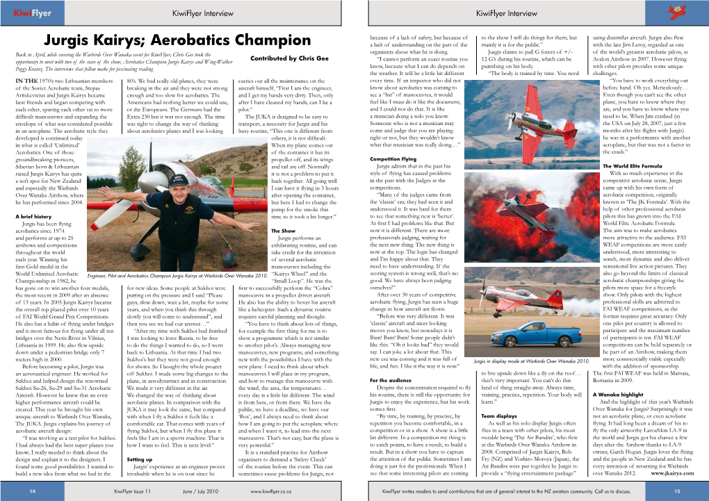 Jurgis Kairys; Aerobatics Champion