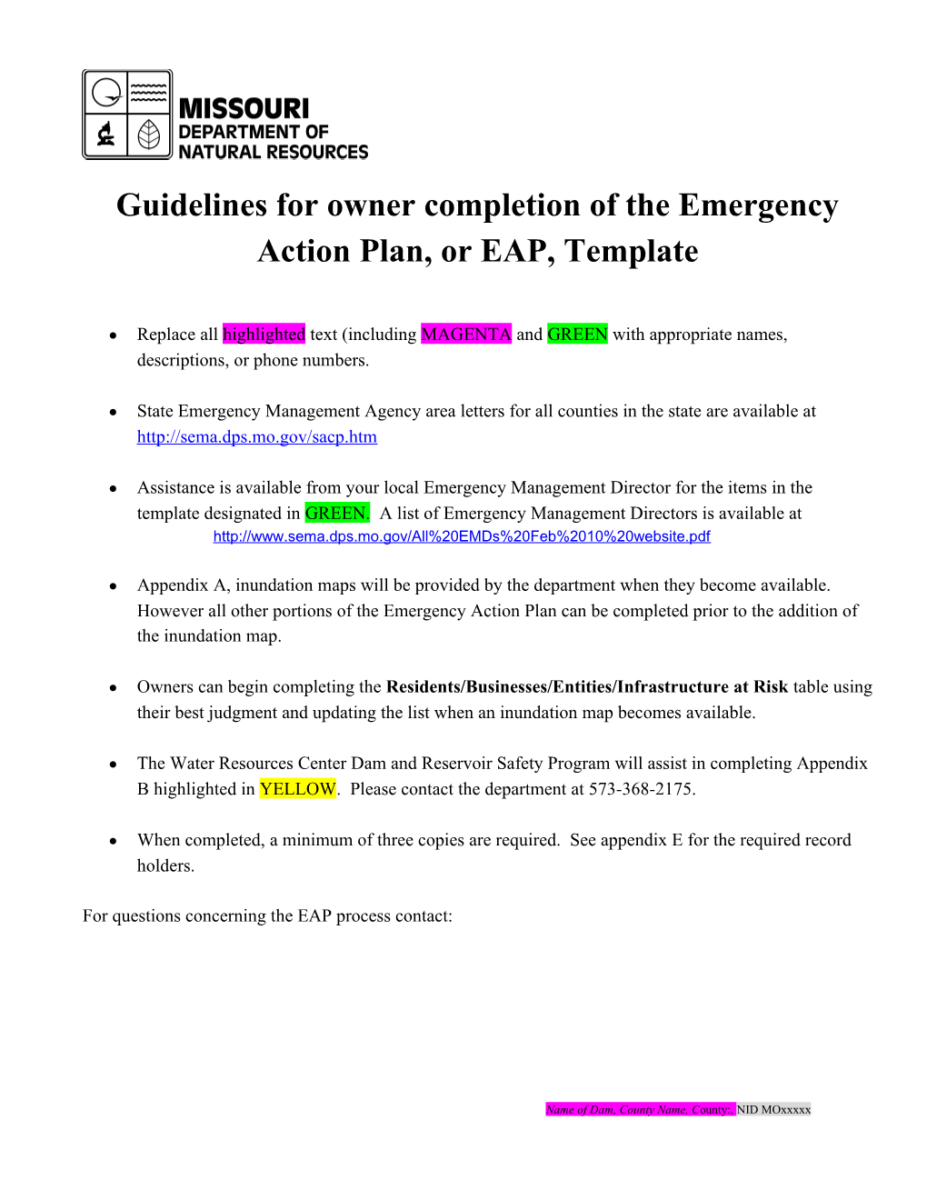 Emergency Action Plan (EAP)