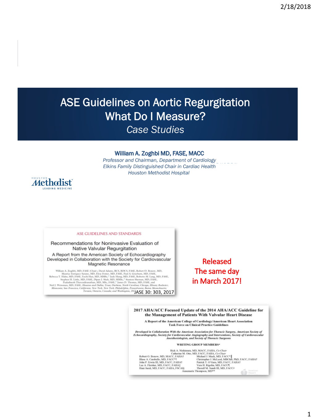 ASE Guidelines on Aortic Regurgitation What Do I Measure? Case Studies