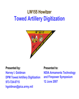 Towed Artillery Digitization