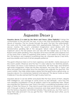 Aquarius Decan 3 Aquarius Decan 3 Is Ruled by the Moon and Venus
