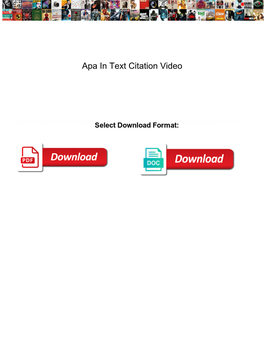 Apa in Text Citation Video