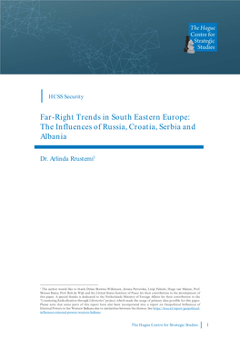 Far-Right Trends in South Eastern Europe: the Influences of Russia, Croatia, Serbia and Albania