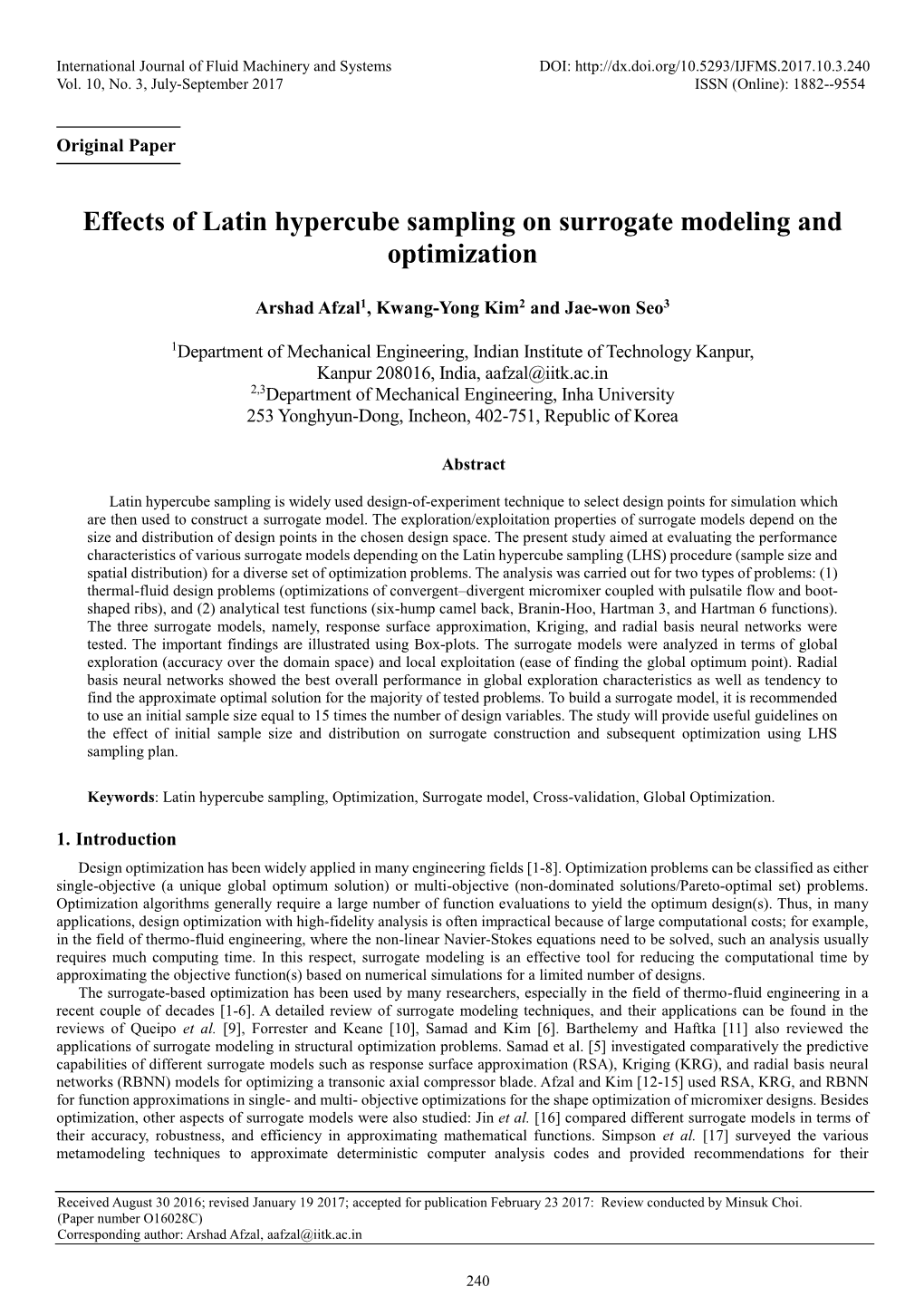 Effects of Latin Hypercube Sampling on Surrogate Modeling and Optimization