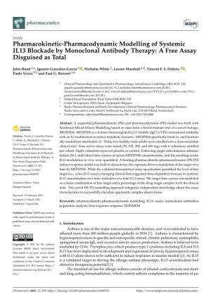 Pharmacokinetic-Pharmacodynamic Modelling of Systemic IL13 Blockade by Monoclonal Antibody Therapy: a Free Assay Disguised As Total