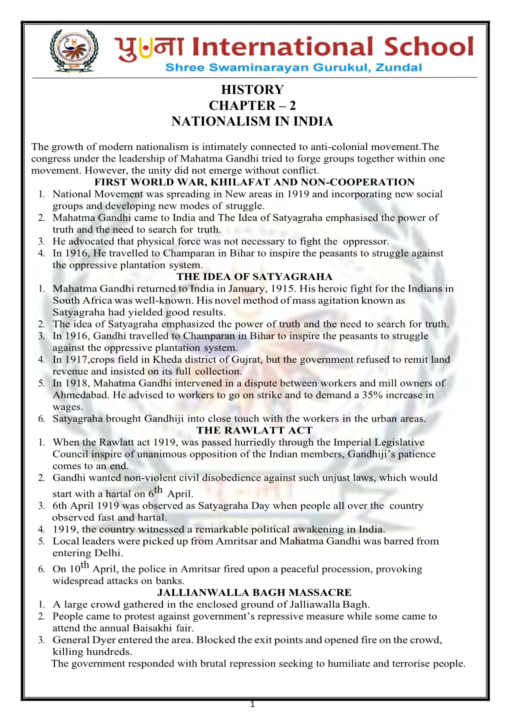 History Chapter – 2 Nationalism in India