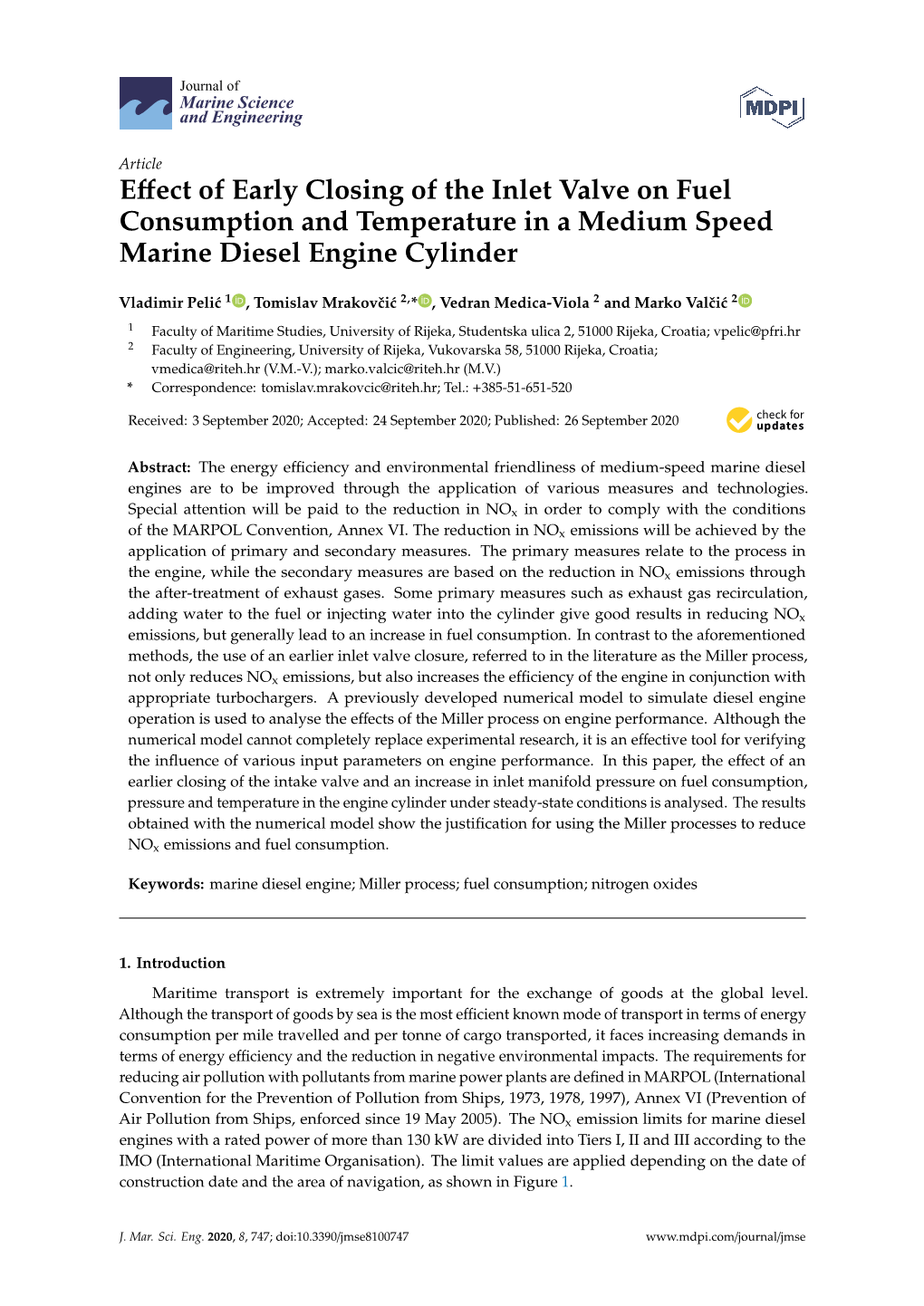 Effect of Early Closing of the Inlet Valve on Fuel Consumption And