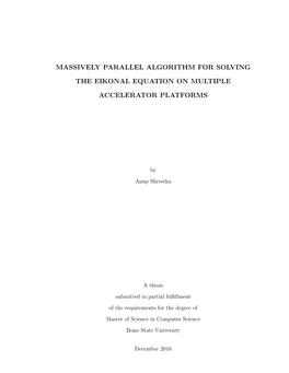 Massively Parallel Algorithm for Solving the Eikonal Equation on Multiple Accelerator Platforms