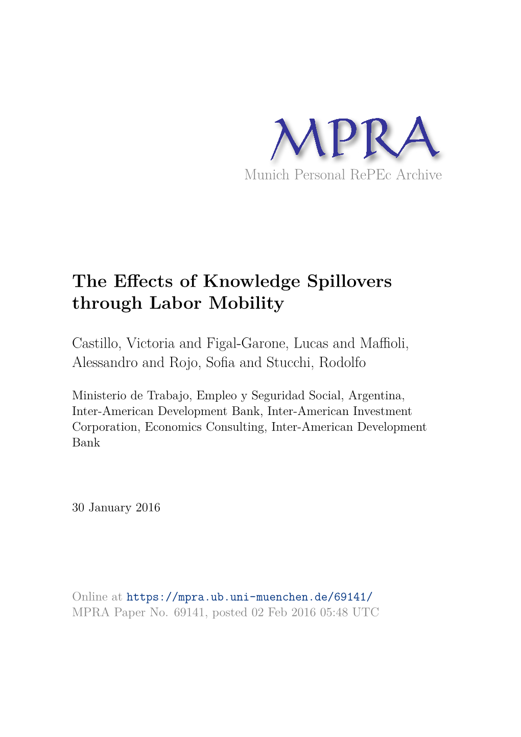 The Effects of Knowledge Spillovers Through Labor Mobility